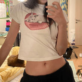 Love Bunny – Weißes bauchfreies Top